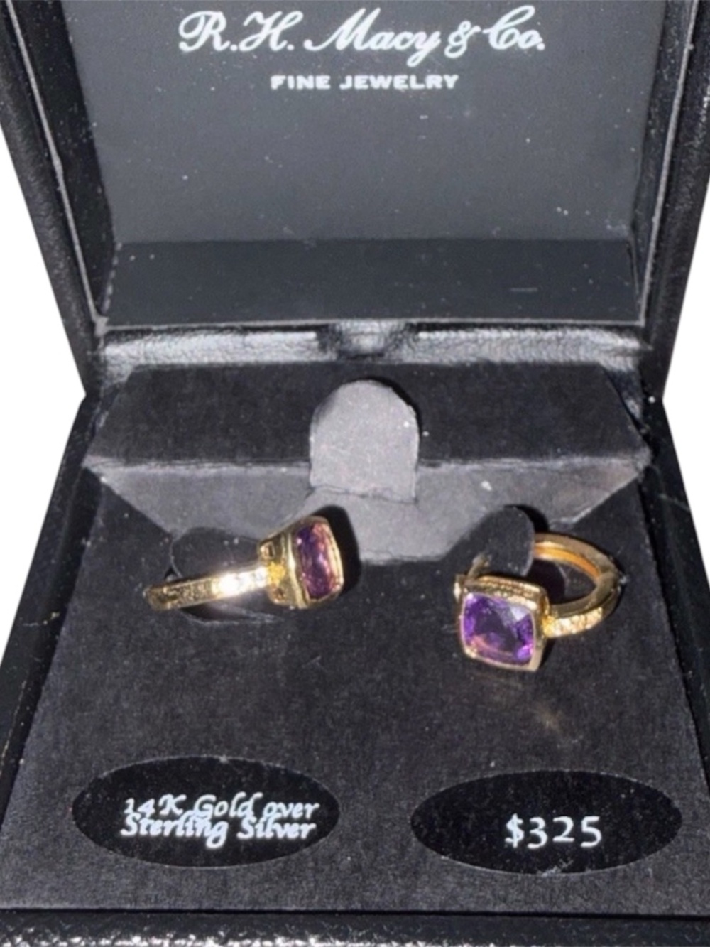 GENUINE 14k Gold Amethyst and Diamond cuff Earrings